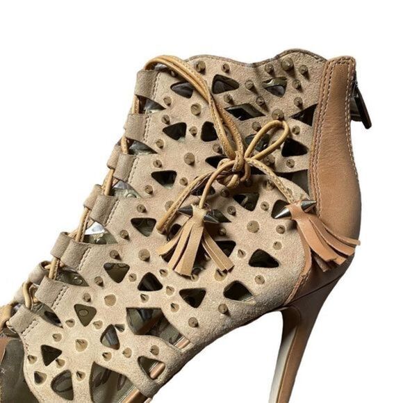 SAM EDELMAN Allison Spike Heel‎ in Tan Suede Sz 7.5 - Picture 4 of 5